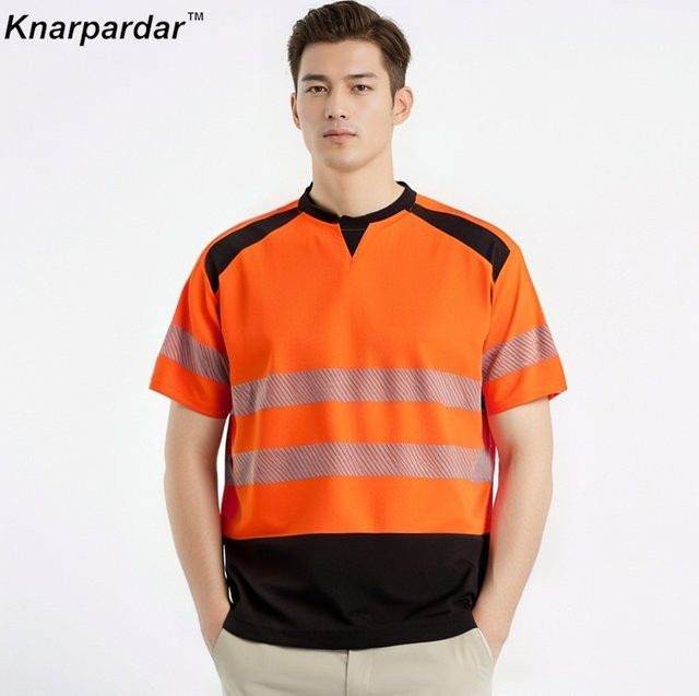 SPARDWEAR Warnschutz-T-Shirt in Orange mit Reflektoren und Taschen für die Arbeit - Bild 1