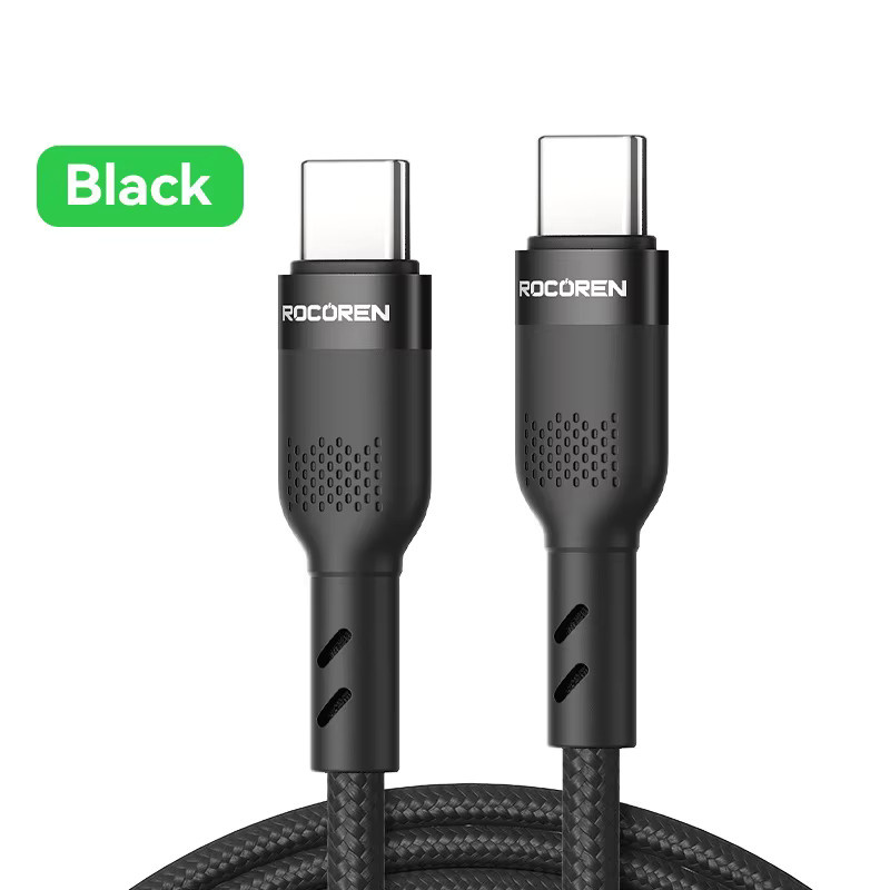 Rocoren USB-C auf Typ-C PD Schnellladekabel 240W in Schwarz für MacBook, iPad, Xiaomi und iPhone 16 Pro Max - Bild 3