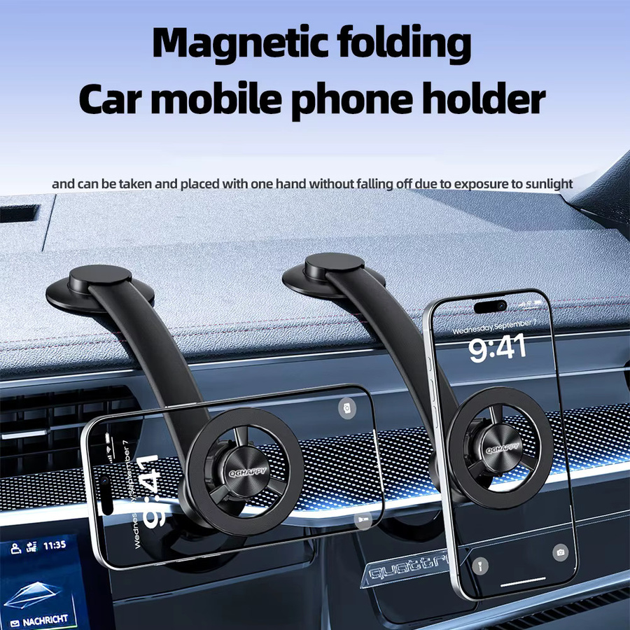 Universal magnetischer Auto-Handyhalter mit 360 Grad Drehung für Armaturenbrett und Schreibtisch, Schwarz, kompatibel mit iPhone und Samsung sowie Xiaomi - Bild 3