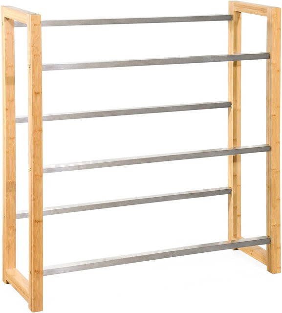 Karat homeliving Bambus-Flaschenkastenständer Flash Lagerregal aus Bambus, Farbe: Beige/Braun, B/T/H: 112 x 106 x 32 cm - Bild 1