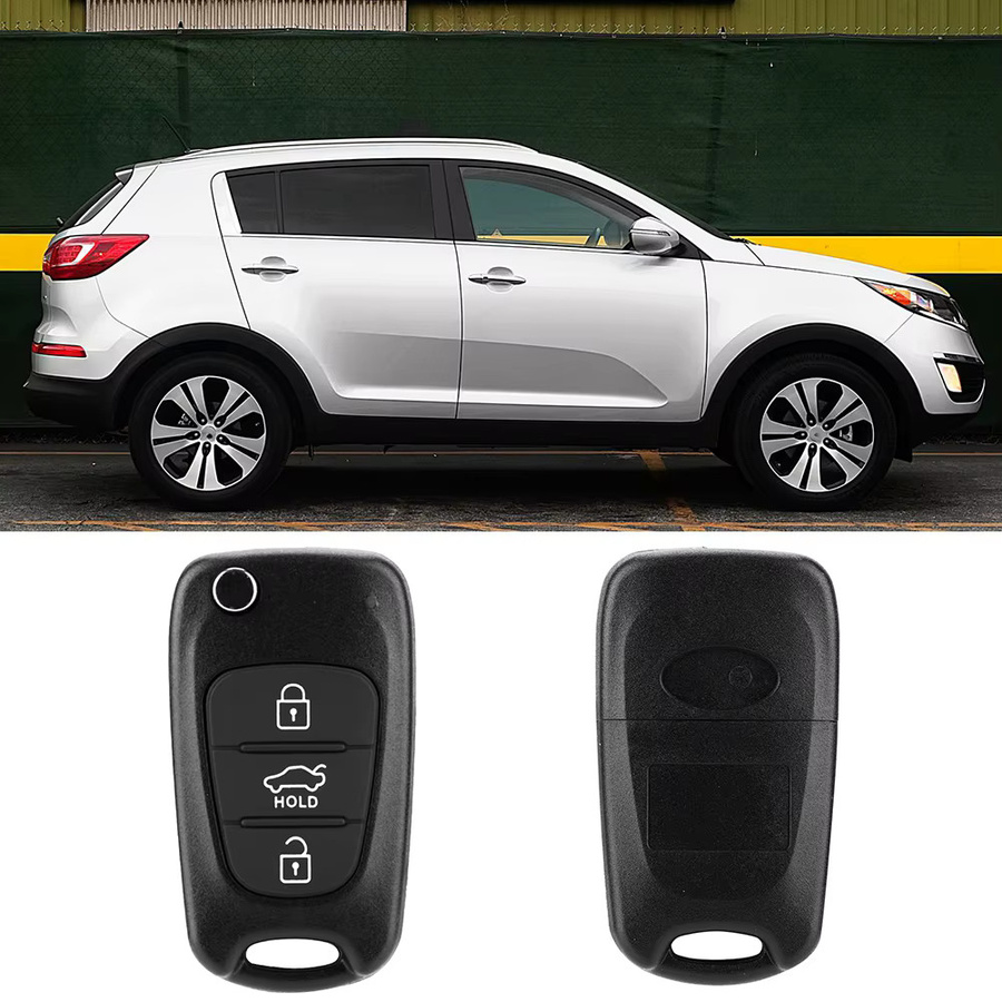 DOACT Schlüsselanhänger-Hülle für KIA 3-Tasten-Fernbedienung in Schwarz, passend für Rondo, Sportage, Soul und Rio - Bild 2