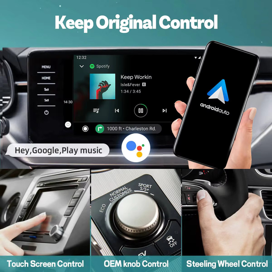 OTTOCAST A2Air Wireless Android Auto Adapter mit NFC-Verbindung als kabelloser USB-Dongle für Audi, Porsche, Benz, Volvo und Toyota - Bild 3