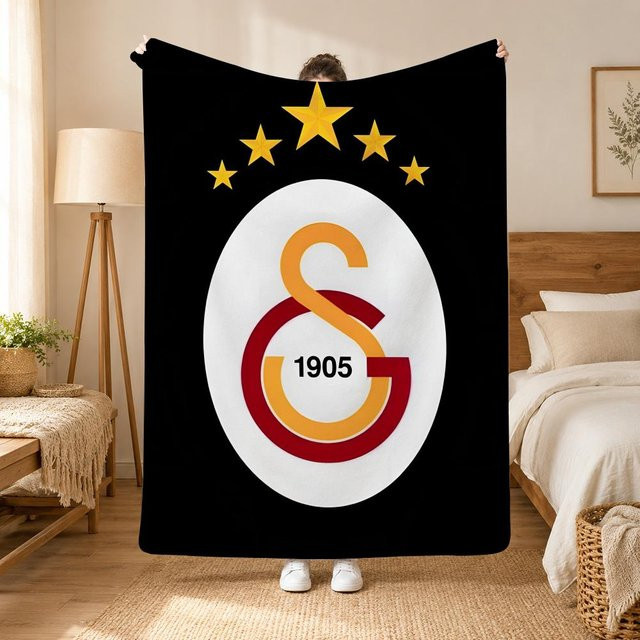 LjqFourteen Galatasaray SK Flanellendecke in Schwarz, B/H: 75 x 90 cm - Bild 1