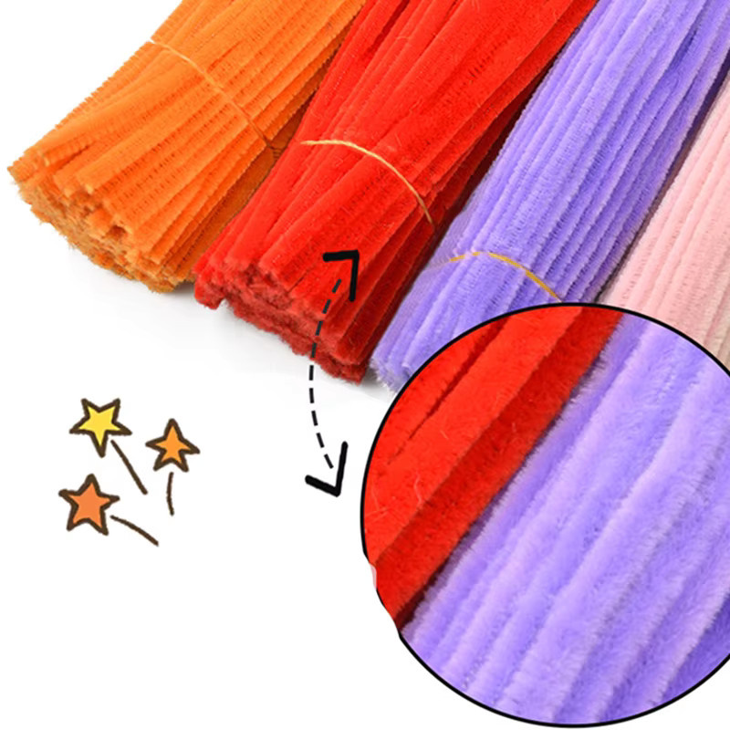 Bunte Chenille Stiele Rohr Reiniger, Plüsch Lametta Stick, 100-teiliges Set - Bild 2