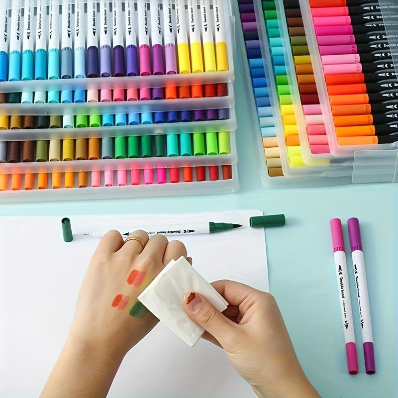Our Home One Kunstmarker-Set mit 48 Doppelspitzen-Markerstiften in 72 Farben, Fineliner und Pinselspitze aus Nylon für Erwachsene - Bild 5