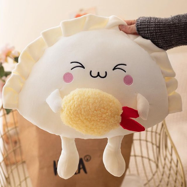 Kidsly Cartoon Gefüllte Garnelen Ei Knödel, Plüsch / Textil, 35cm, ab 14 Jahren - Bild 1