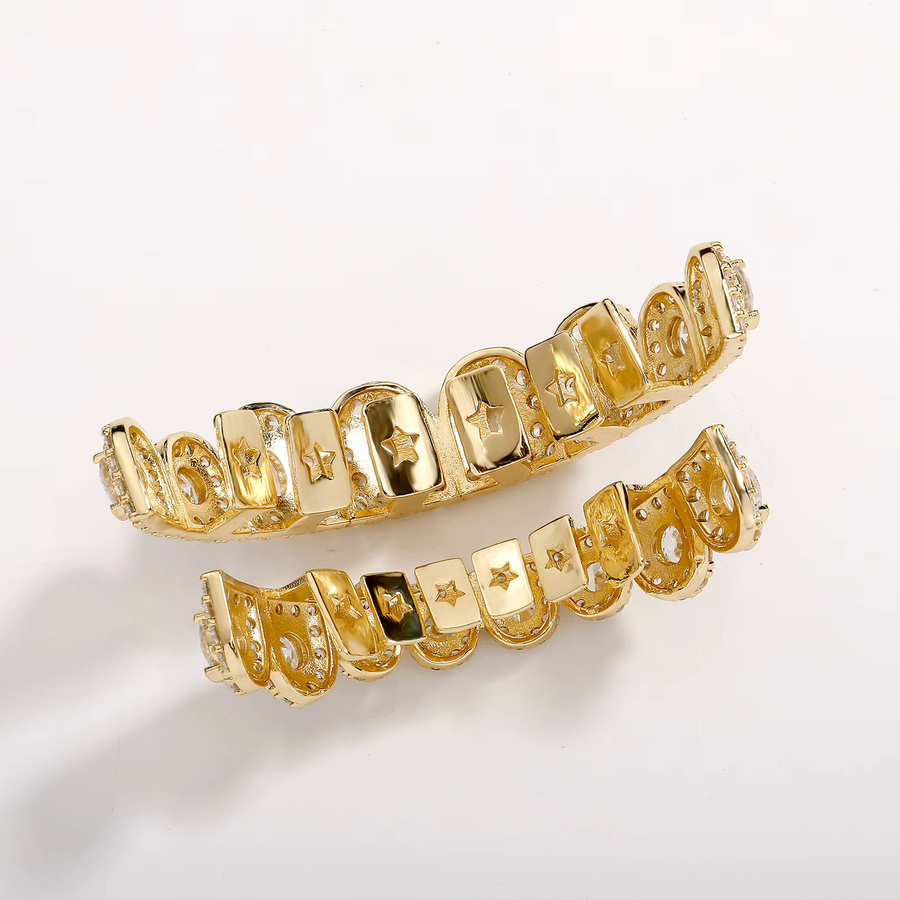 JINAO Grillz Set, bunt, Zirkonia, Unisex - Bild 1