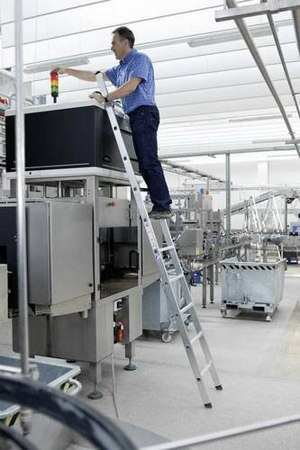 MUNK Günzburger Steigtechnik Aluminium Anlegeleiter in Silber mit maximaler Arbeitshöhe von 6,4 m - Bild 1
