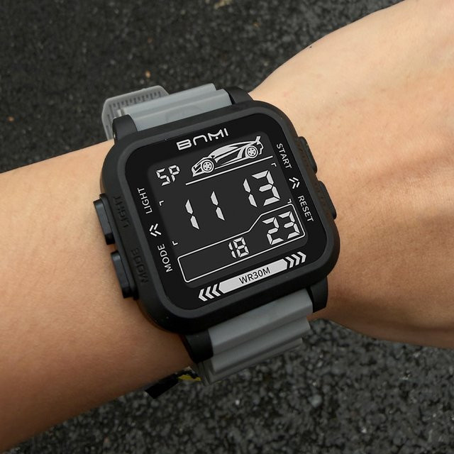 CHENXI Digitaluhr, Silikonarmband, Schwarz, Herren, wasserresistent - Bild 1