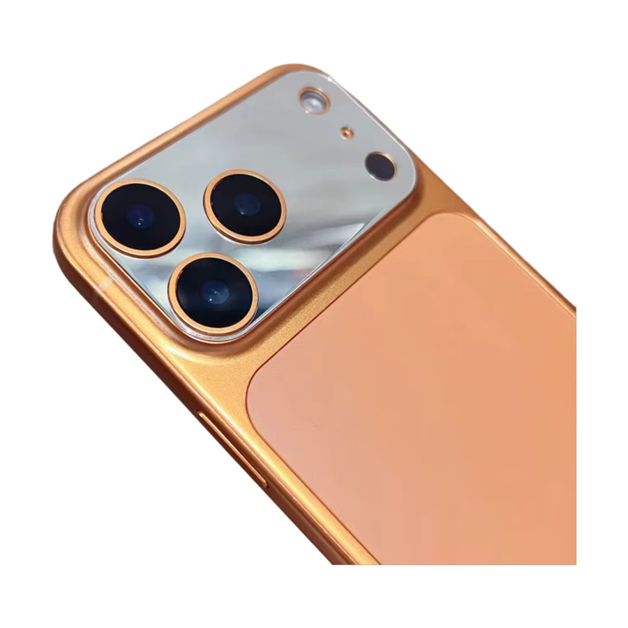 YLUOYI Spiegel-Hartglas Kameraschutz für iPhone 17 Pro Max und iPhone 17 Pro, Rückkamera-Schutzfolie mit Linsenring in Grau und Gold - Bild 3