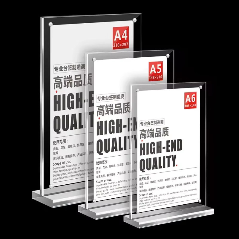 Transparentes Acryl Menü Schild Halter Display Stand für Desktop Werbung und Preisbeschilderung - Bild 3