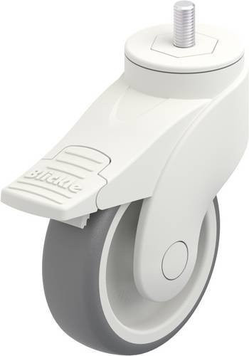 Blickle Lenkrolle LWK-TPA 101G-FI-GS10 mit Feststeller in Grau und Weiß, Rad-Durchmesser: 100 mm, Tragfähigkeit: 100 kg - Bild 1