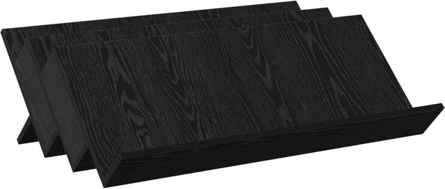 vidaXL Magazinregal in Schwarz und Eichen-Optik, modernes Standregal für Wohnzimmer und Home-Office, B/T/H: 90 x 53 x 28,5 cm - Bild 1