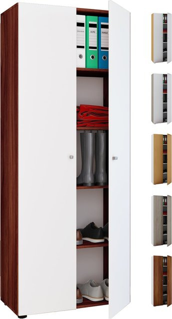 VCM Büroschrank Vandol in Weiß mit 5 Fächern und Drehtüren, B/T/H: 70 x 40 x 178 cm - Bild 1