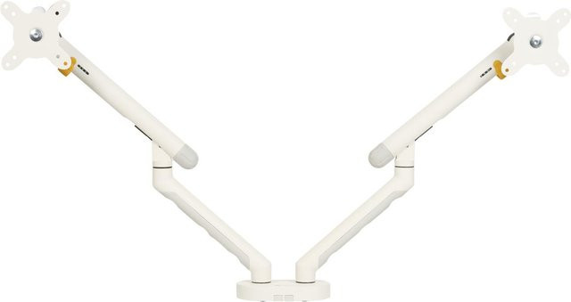BakkerElkhuizen BE Flexible Dual Monitorarm für 2 Monitore, verstellbare doppelte Arme mit mechanischer Feder, VESA 75x75 mm, weiß/grau - Bild 1