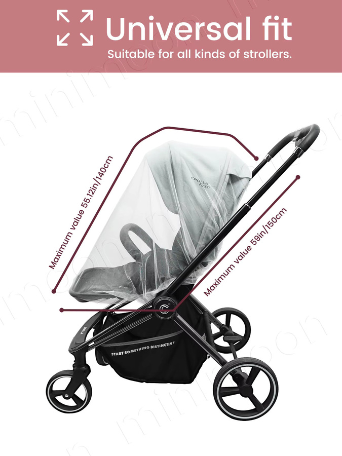 momo&dudu Kinderwagen-Moskitonetz in Weiß für vollständigen Insektenschutz - Bild 2