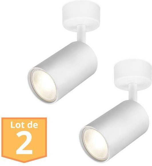 Set mit 2 verstellbaren Deckenstrahlern aus Aluminium in Weiß für GU10 Leuchtmittel, 35W, modernes Design - Bild 1