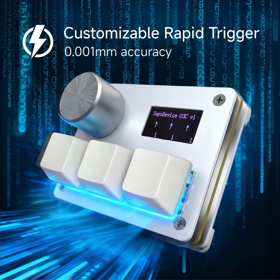 Sayodevice O3C Gaming Tastatur mit Hall-Effekt Magnetischen Schaltern und RGB-Beleuchtung für Rhythmusspiele in Silber oder Weiß - Bild 4