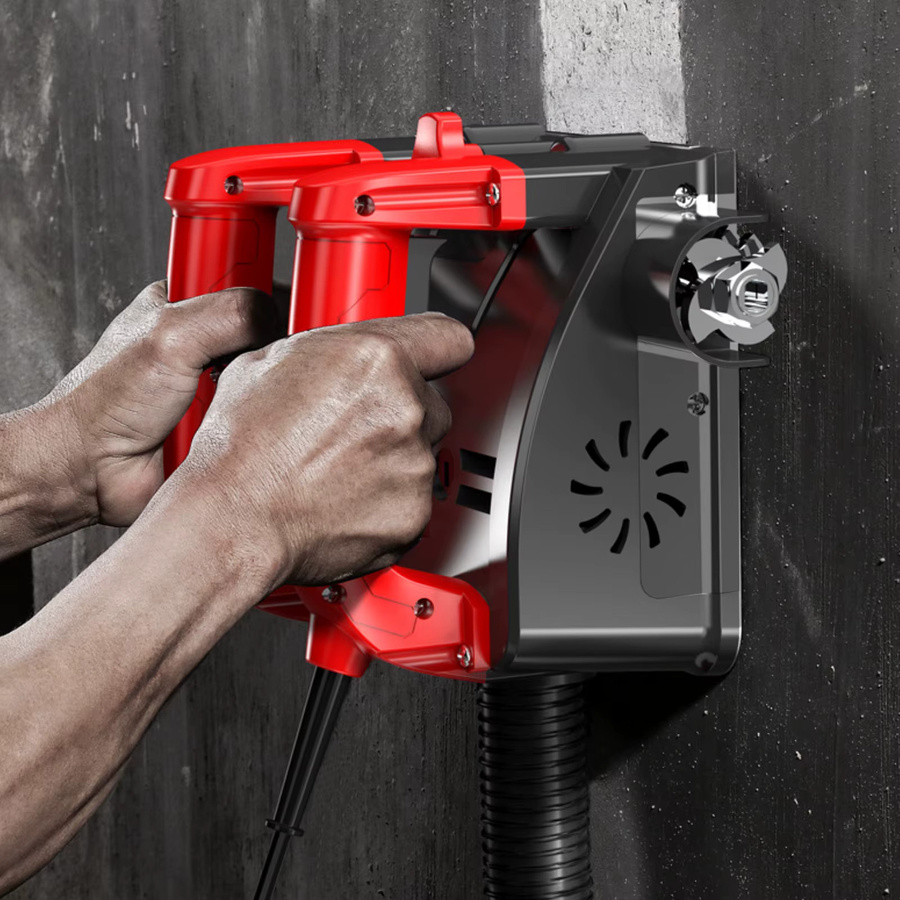 CNCEST Elektrischer Wandhobel 1200 W in Rot mit 16 cm Hobelbreite für Beton und Renovierungsarbeiten - Bild 1