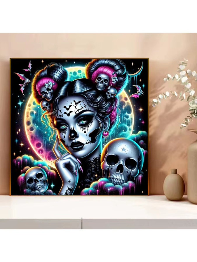Evershine Kreuzstichset Mädchen Portrait Stickerei mit bedruckter Leinwand, Multicolour, B/H: 30 x 30 cm - Bild 4