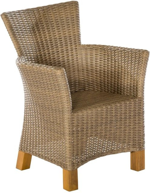 Merxx Gartenmöbelset Toskana 5-teilig aus Akazienholz und Aluminium in Beige mit Tisch und 4 Sitzplätzen B/T/H: 110 x 110 x 88 cm - Bild 3