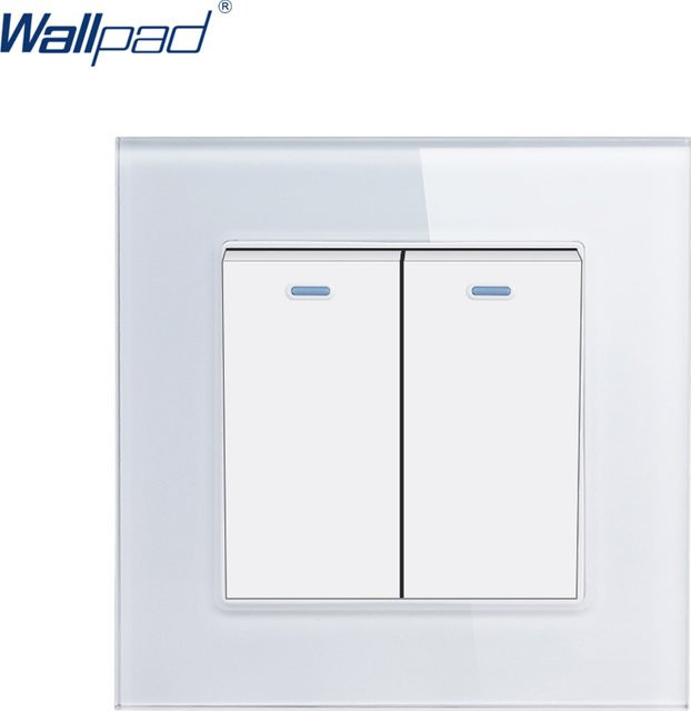 Wallpad 2-Gang-Zwischenschalter aus Kristallglas in Transparent für 110V-250V - Bild 1