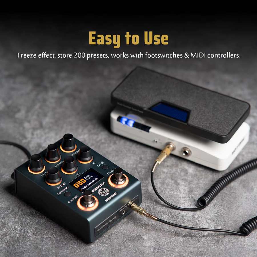 HOTONE Verbera Convolution IR Reverb Effektpedal für Akustikgitarre, Synthesizer und Gesang - Bild 4