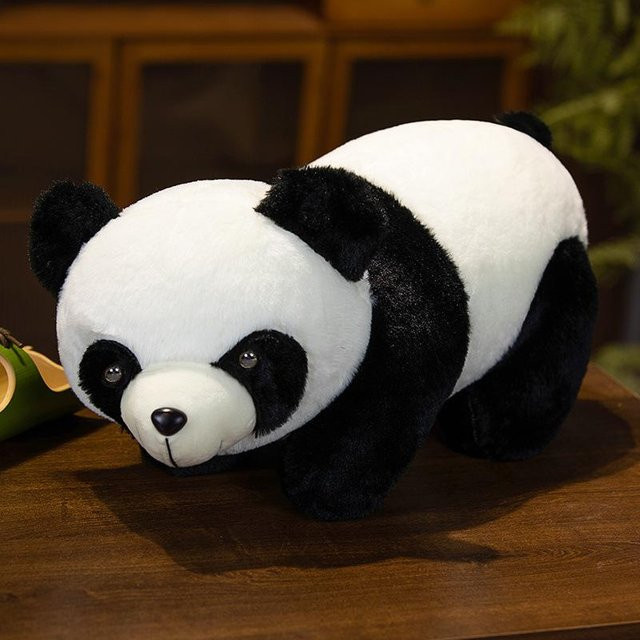 Panda-Plüschpuppe, schwarz-weiß, Plüsch / Textil - Bild 1
