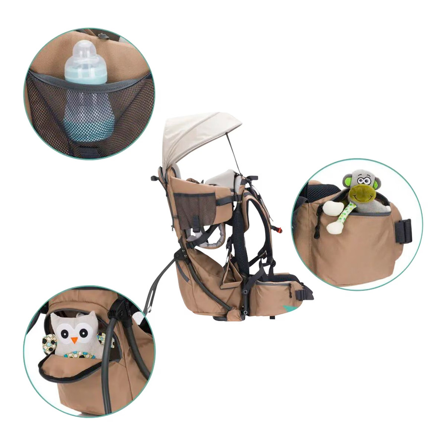 Fillikid Rückentrage Adventure in Beige mit Alurahmen und Mesh-Gewebe - Bild 3