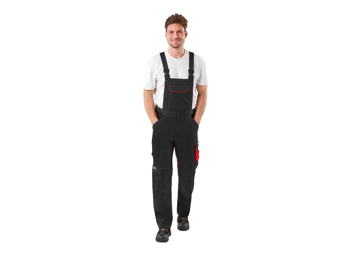 PARKSIDE PERFORMANCE Herren Arbeitslatzhose Schwarz/Rot mit Reflektoren, Größe L (52/54) - Bild 2