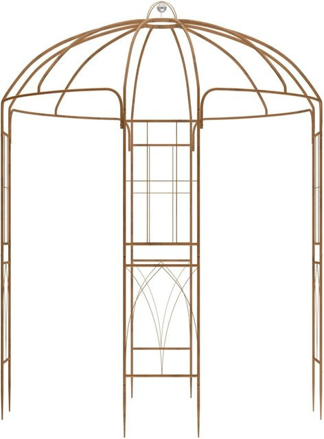 DELUKE Gartenpavillon LOTTA Zierpavillon mit Rankhilfe aus Metall in Braun, B/T/H: 200 x 200 x 270 cm - Bild 1