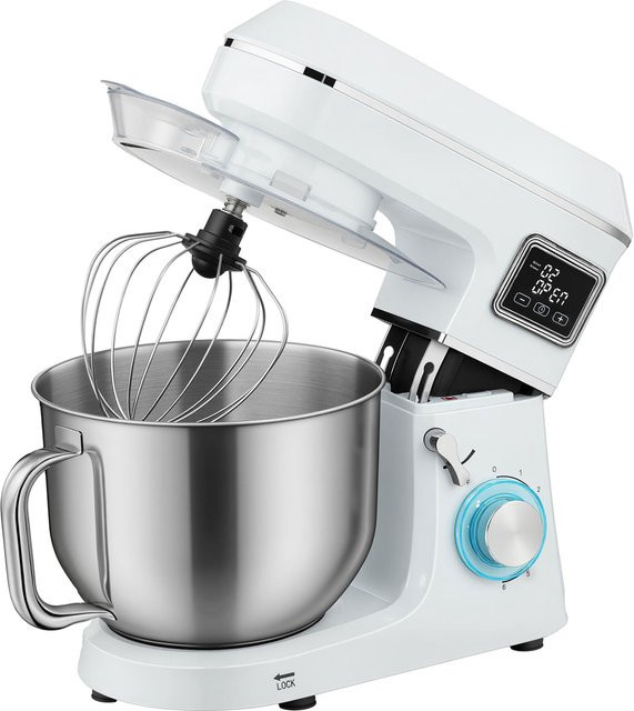 Aosom Standrührmaschine mit 6 l Edelstahlschüssel und 1400 W in Weiß - Bild 1