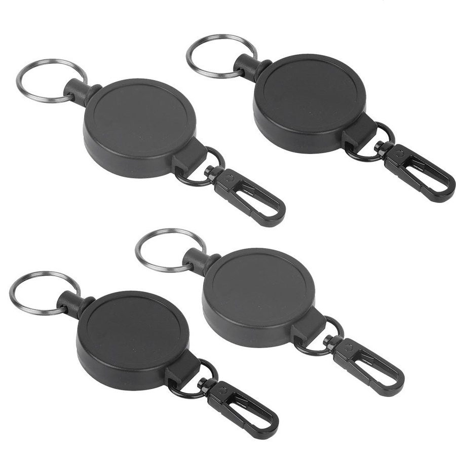 Teleskop-Schlüsselanhänger, 4 Stück, Diebstahlsicher, Karabiner - Bild 3