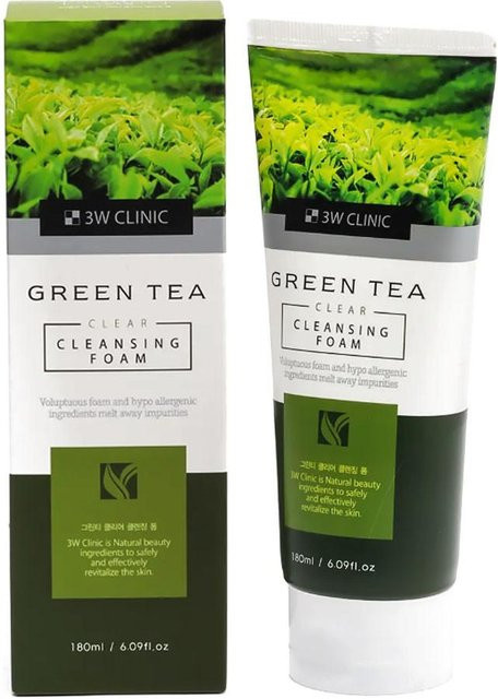3w-clinic Reinigungsschaum Grüner Tee, 180 ml, Unisex - Bild 1