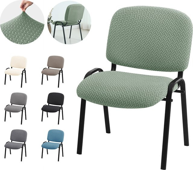 Yupartex Jacquard Stuhlbezüge mit elastischem Band für Esszimmerstühle und Computerstühle, einfarbig und modern - Bild 1