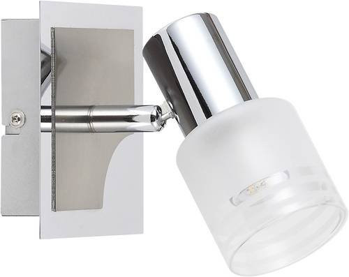 Brilliant Lea Wandstrahler verstellbar in Chrom und Weiß mit E14 LED-Tropfenlampe inklusive