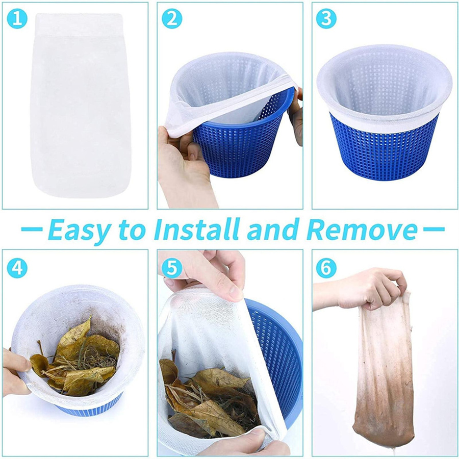 Cyprinoid Pool Skimmer Filtersocken aus Nylon mit ultrafeinem Mesh-Netz für die Poolwartung, 10 Stück - Bild 1