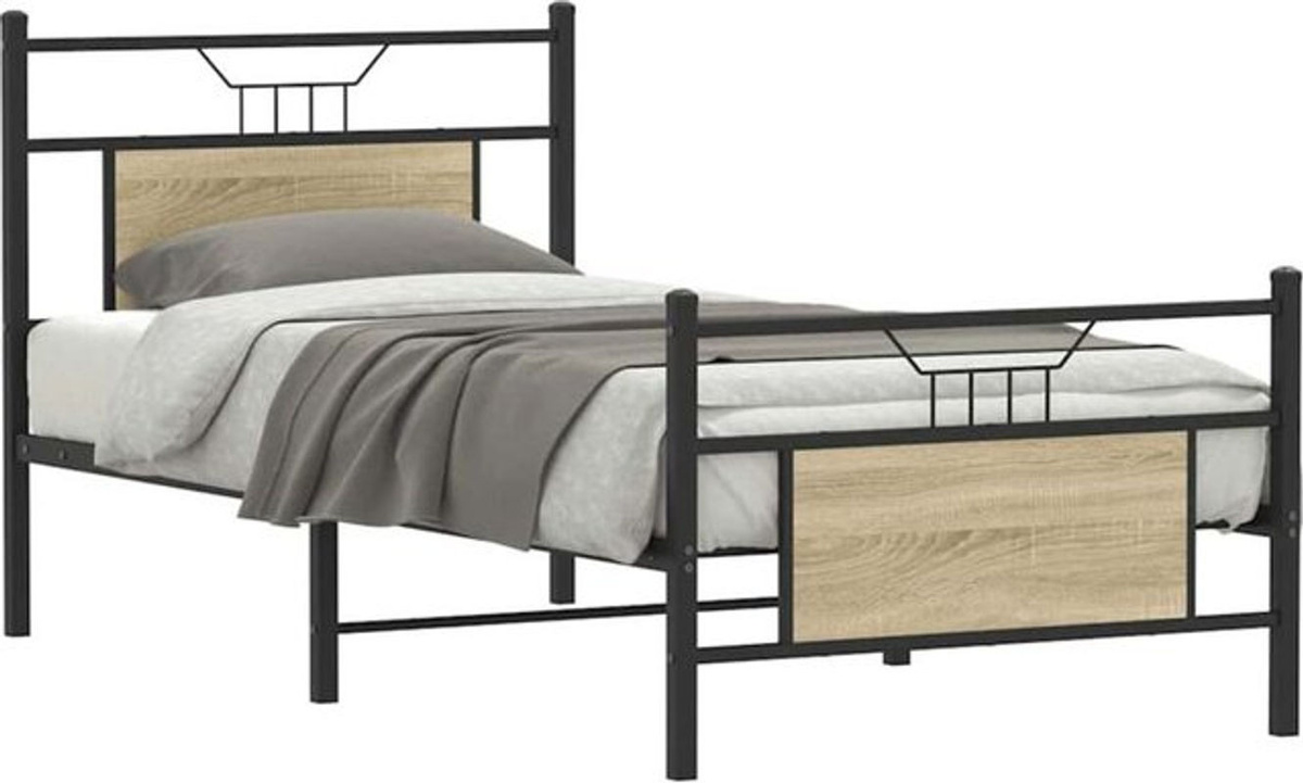 Einzelbett Vidaxl aus Holzwerkstoff in Sonoma-Eiche Natur Braun B/T/H: 80 x 200 cm - Bild 1