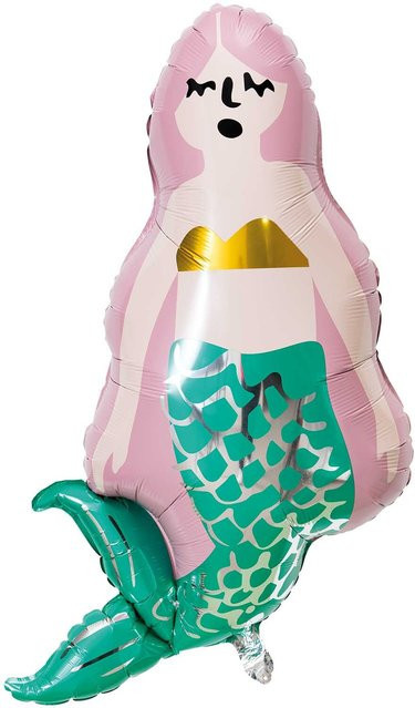 Rico Design Folienballon Meerjungfrau, mehrfarbig, Höhe: 100 cm, Breite: 55 cm - Bild 1