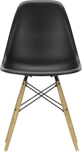 Vitra DSW Eames Plastic Side Chair in Schwarz aus Kunststoff und Holz mit mattem Finish - Bild 1