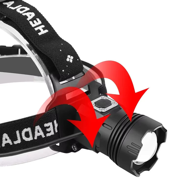 JIASHUAIXIN XHP90 Hochintensiver Scheinwerfer in Schwarz mit USB-Akku, Outdoor-Zoom und großer Reichweite - Bild 3