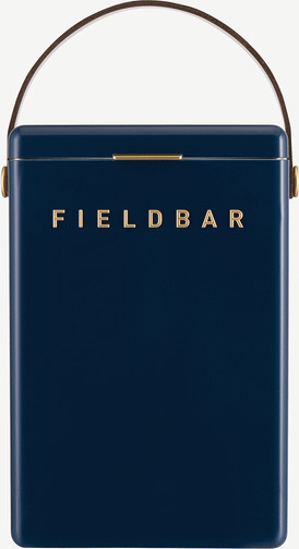 Fieldbar Kühlbox in Blau mit Leder- und Messingdetails - Bild 1