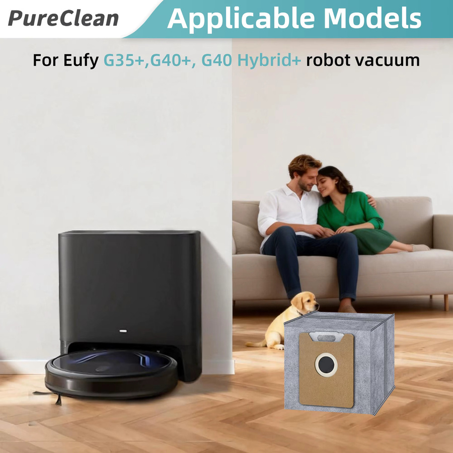 Heloxyo Ersatz-Staubbeutel für Eufy Clean G35+, G40+, G40 Hybrid+ Auto-Empty Station mit 4-Schicht-Filtration und Aktivkohle, Grau - Bild 4