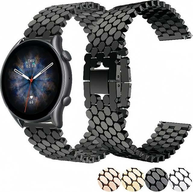 JBAILI Uhrenarmband Legierung, Schwarz, Unisex - Bild 1