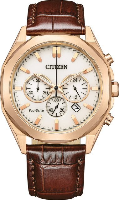 Citizen Chronograph, Solar, Edelstahl, Leder, 41 mm, Herren - Bild 1