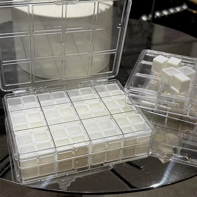 Transparente 48-teilige Nagelzubehör-Aufbewahrungsbox aus Kunststoff mit Mini-Fächern als Schmuck- und Ohrring-Organizer - Bild 3