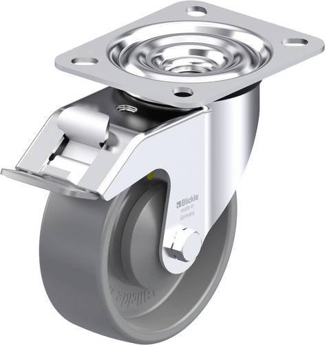 Blickle Stahlblech-Lenkrolle LE-PO 100KA-FI-ELS in Silber, Rad-Durchmesser: 100 mm, Tragfähigkeit: 150 kg - Bild 1