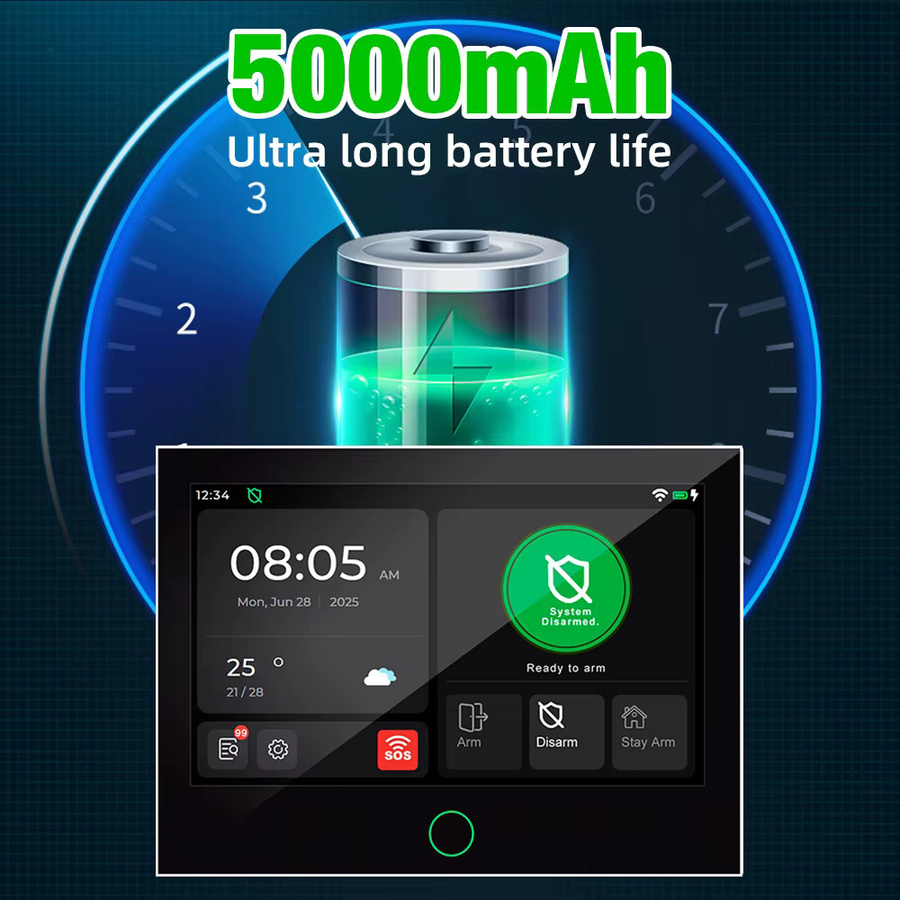 KERUI 7-Zoll IPS Touchscreen Hausalarmpanel mit 4G LTE GSM WiFi Drahtloses Sicherheitssystem für Tuya Smart und Alexa - Bild 3