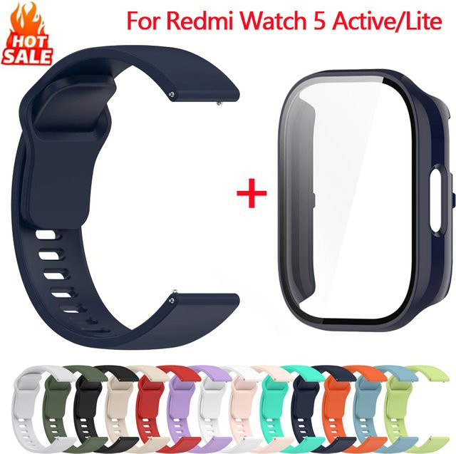 Xiaomi Uhrenarmband und Hülle, Silikon, Schwarz, Redmi Watch 5 Active/Lite - Bild 1