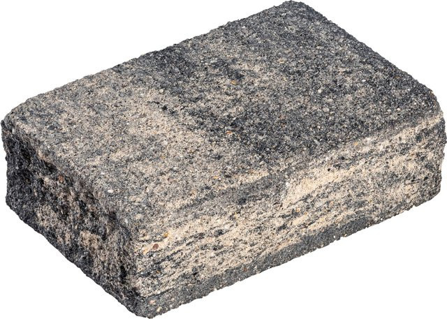 DIEPHAUS Mauer SIOLA-LARGO Halbstein in Weiß-Schwarz, B/T/H: 30 x 20 x 10 cm - Bild 1